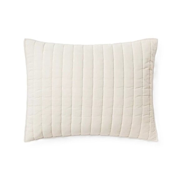 Threshold Cream Color Channel Stitch Velvet Standard Pillow Sham 20" x 26" - Picture 1 of 6